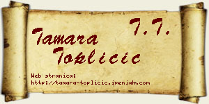 Tamara Topličić vizit kartica